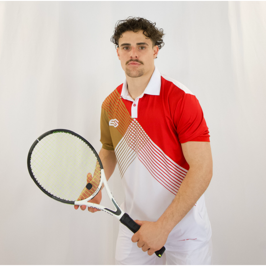 Polo de tennis élasthanne microperforé